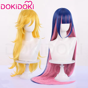 【Special Offer: 67% Off】【Ready For Ship】DokiDoki Anime Cosplay Women Wig Long Straight Blue Pink Yellow Hair