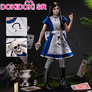 【Partially Ready For Ship】【Size S-3XL】DokiDoki-SR Game Alice: Madness Returns Cosplay Alice Costume Blue Dress