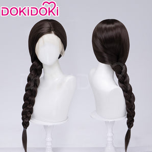 【Front Lace】DokiDoki Movie Cosplay Women Wig Long Cuely Black Hair Braid