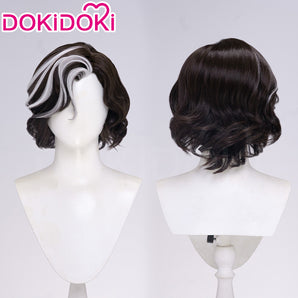 DokiDoki Game Clair Obscur: Expedition 33 Copslay Verso Wig Short Curly Black Gray Highlight Hair
