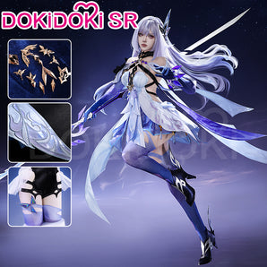 【Size S-2XL】DokiDoki-SR Game Genshin Impact Cosplay White Skirk Costume
