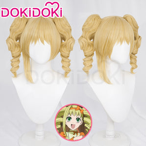 【Ready For Ship】DokiDoki Anime Black Butler Cosplay Elizabeth Midford Wig Gold Yellow Curly Twin Tail