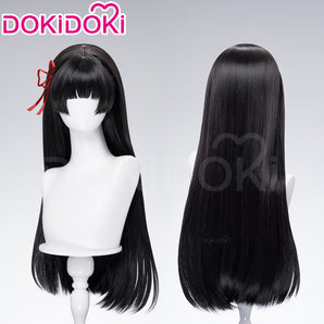 DokiDoki Game Wuthering Waves Cosplay Chisa Wig Long Straight Black Hair