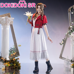 【BFCM New Arrivals】【Size S-3XL】DokiDoki-SR Game Cosplay Costume Red Coat White Dress