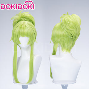 DokiDoki Anime Cosplay Women Wig Long Green Hair Buns