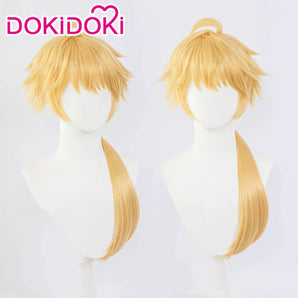 【Wig Ready For Ship】DokiDoki Game Genshin Impact Cosplay Thoma Wig Long Golden