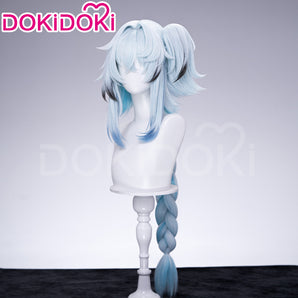 DokiDoki Game Wuthering Waves Cosplay Buling Wig Long Curly Blue Gradient Hair Bu Ling