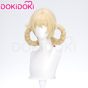 DokiDoki Game Genshin Impact Cosplay Jahoda Wig Long Yellow Hair Song of the Welkin Moon