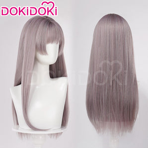 【Partially Ready For Ship】DokiDoki Game Love And Deepspace Cosplay Main Character Wig / Earrings /Ear Clips  Long Straight Pink/ Dark Green/ Black Hair MC