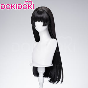 DokiDoki Game Wuthering Waves Cosplay Chisa Wig Long Straight Black Hair