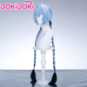 DokiDoki Game Zenless Zone Zero Cosplay Lucia Wig Long Straight Blue Hair Buns Braid zzz