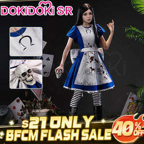【BFCM Flash Sale 40% OFF 22th Nov 】【Size S-3XL】DokiDoki-SR Game Alice: Madness Returns Cosplay Alice Costume Blue Dress