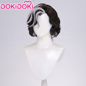 DokiDoki Game Clair Obscur: Expedition 33 Copslay Verso Wig Short Curly Black Gray Highlight Hair