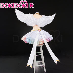 【Size S-2XL】DokiDoki-R Anime Cosplay Costume White Angel Dress Pink Heart