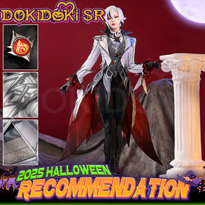 【Ready For Ship】【Size S-2XL】DokiDoki-SR Game Genshin Impact Fontaine Fatui Harbinger Cosplay The Knave Arlecchino Costume / Shoes