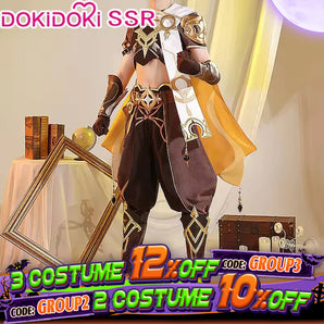 【Ready For Ship】DokiDoki-SSR Game Genshin Impact Cosplay Male Traveler Sora Costume Kong Aether Costume / Shoes