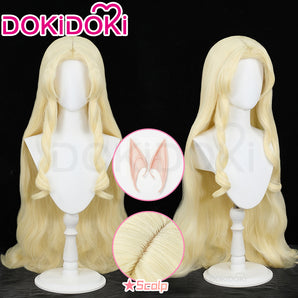 【Ready For Ship】DokiDoki Game Cosplay Wig Women Long Yellow Elegant Curly Hair