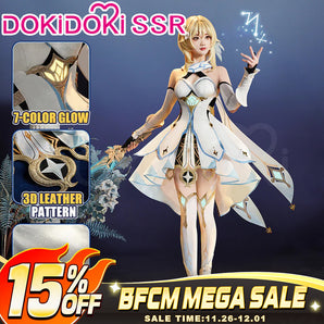 【Partially Ready For Ship】【7 Diffrent Lights】DokiDoki-SSR Game Genshin Impact Traveler Lumine Cosplay Costume Ying /Shoes