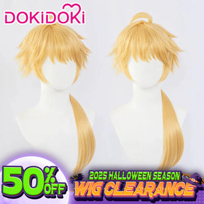 【Wig Ready For Ship】DokiDoki Game Genshin Impact Cosplay Thoma Wig Long Golden