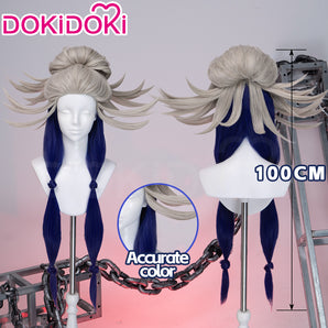 DokiDoki Anime GACHIAKUTA Cosplay Tamsy Caines Wig Long Blond Navy Blue Hair