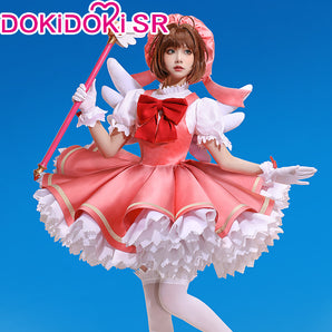 【Ready For Ship】DokiDoki-SR Anime Card Captor Sakura Cosplay Kinomoto Sakura Costume / Shoes Women Cardcaptor Sakura