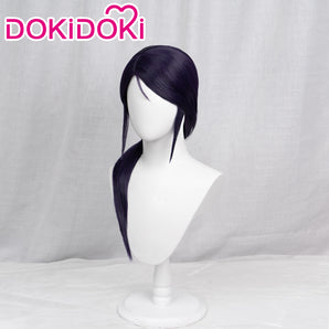 DokiDoki Anime Cosplay Wig Tie Hair Version Straight Dark Purple